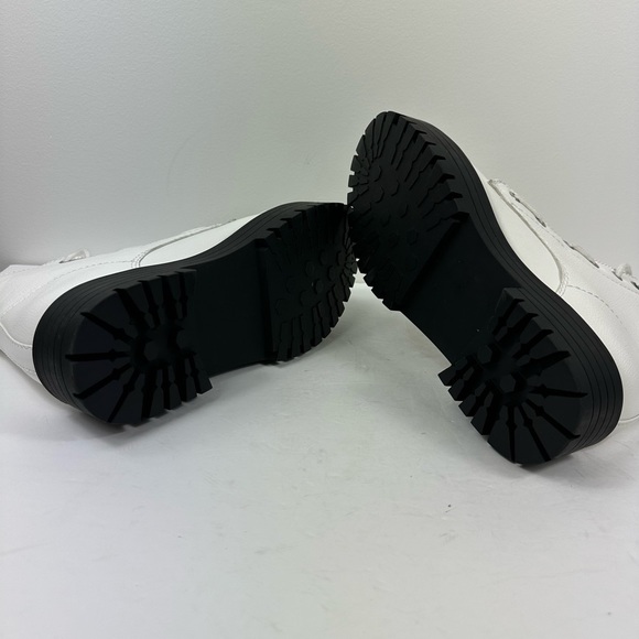 Women’s Sugar White Round Tow Block Combat Boots Size 8.5 - Picture 5 of 8